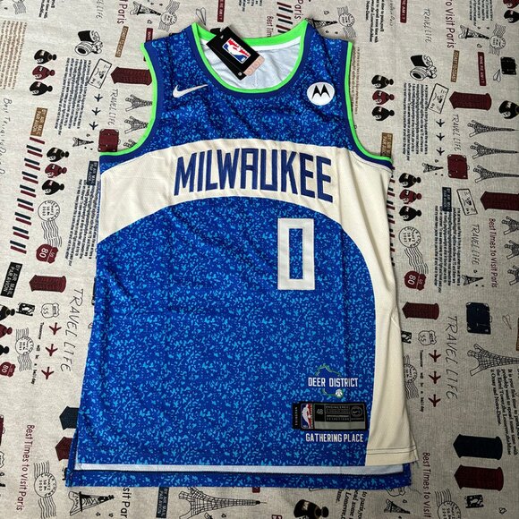 NBA Damian Lillard  Milwaukee Bucks 0# Jersey - Picture 1 of 6
